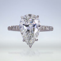 4 Carat Pear Pave Ring