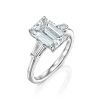 3 Carat Emerald and Baguette Ring - Image 3