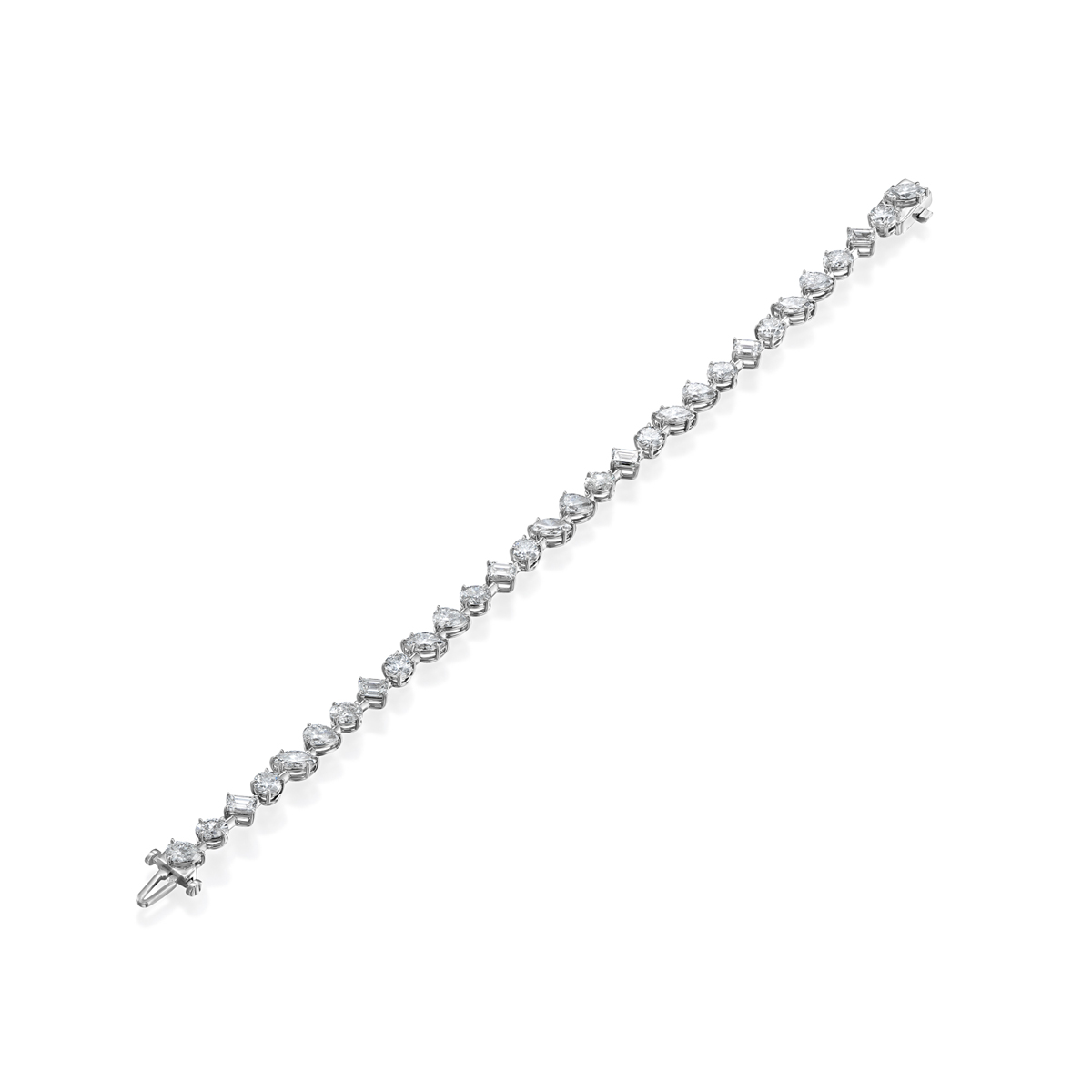 Multi-Shape Slanted Tennis Bracelet - Image 2