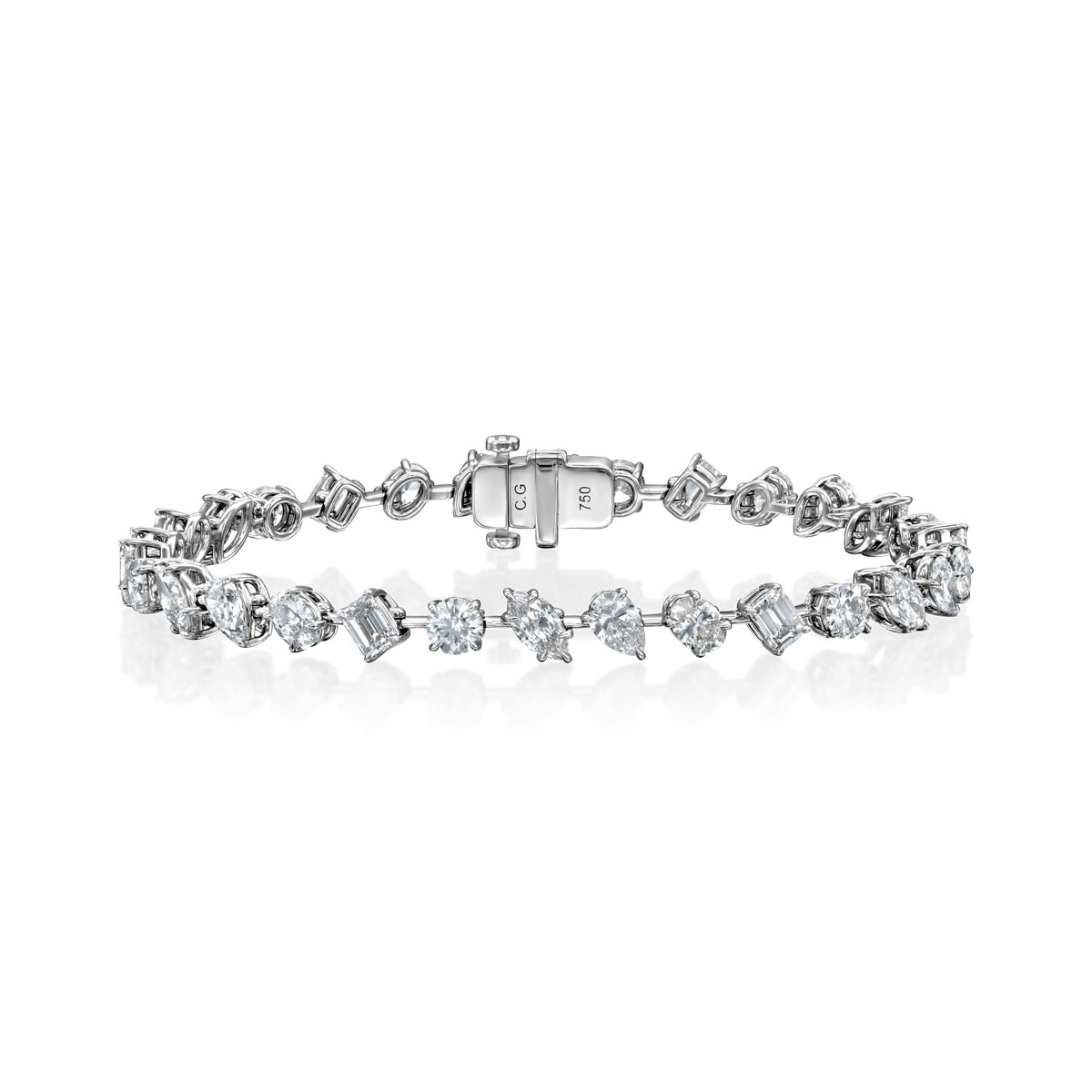 Multi-Shape Slanted Tennis Bracelet
