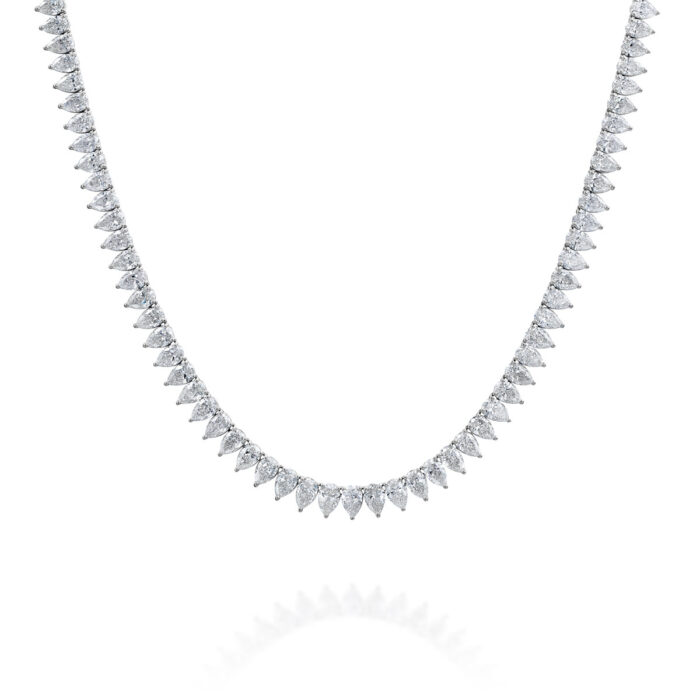 Pear Shaped Riviera Tennis Necklace - Image 2